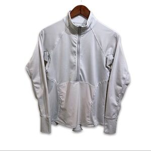 Athleta Women's 1/2‎ Zip Micro Pullover Jacket White Size Small 17.5 x 26